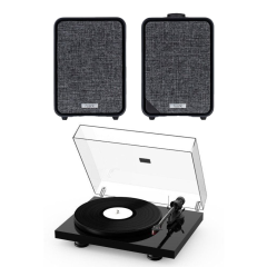 Pro-Ject DEBUTCARBON EVO Black Standard Turntable With Ruark Mr1 Mk3 Speakers Pair Hi-Fi Package