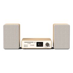 Pure Classic Stereo DAB+/FM/Internet Radio Bluetooth Wi-Fi Wireless All-In-One Music System with Remote Control in Cotton White