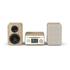 PURE Classic Stereo Mini Micro Stereo All in-one System with DAB+, FM and CD player White/Oak