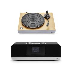Roberts STYLUSLUXE-BLUTUNE300LBK Stylus Luxe Turntable And Blutune 300L Black