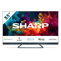 Sharp 4T-C55FQ5KM2KG  55" 4K UHD Quantum Dot Frameless Smart Google TV