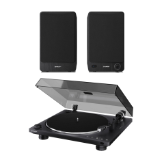 Sharp RPTT100 Tuntable With Sharp CP-SS30 Bookshelf Speakers Pair Bundle