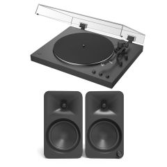 Sony PSLX3BT Fully Automatic Bluetooth Turntable With Kanto ORA4 Speakers Black