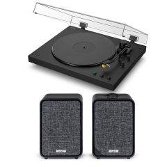 Sony PSLX5BT Fully Automatic Bluetooth Turntable With Ruarak MR1 MK3 Speakers Black Bundle