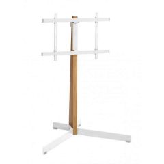 Vogels TVS3695W Comfort Series Display Floor Stand, 40-77", Stand Turn - Oak + White Steel