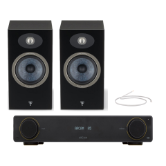 Arcam A5 Radia Amplifier and Focal Theva N°1 Bookshelf Speakers Compact Premium HiFi System in Black