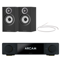 Arcam SA35 Integrated Amplifier With 607S3 Bookshelf Speakers Pair Bundle Black