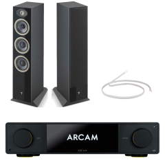 Arcam SA35  Integrated Amplifier With Theva N2 Floorstanding Speakers Pair Hi-Fi Bundle Black