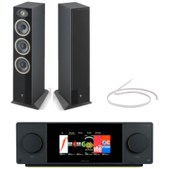 Arcam Radia SA45 Integrated Amplifier With Theva N2 Floorstanding Speakers Pair Hi-Fi Bundle Black