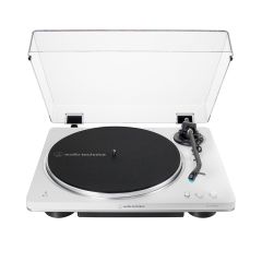 Audio-Technica AT-LP70XBT Fully Automatic Bluetooth Turntable Vinyl Meets Wireless Convenience in White Silver