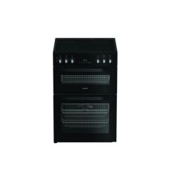 Hotpoint HDE6VDC2B1 60cm Double Oven Electric Cooker with Ceramic Hob - Black