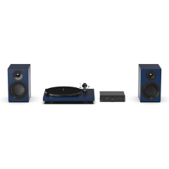 Pro-Ject Colourful Audio System E All in One Hi-Fi Stero System in Steel Blue Satin