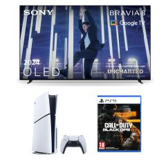 Sony K65XR80U 65-Inch BRAVIA 8 4K OLED Smart TV with the PlayStation 5 Console with Call of Duty Black Ops 6