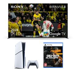 Sony K77XR80PU 77-Inch BRAVIA 4K OLED TV and PlayStation 5 With Call of Duty Black Ops 6 Bundle