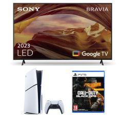 Sony KD65X75WLU 75-Inch LED 4K Smart TV paired with the PlayStation 5 Console with Call of Duty Black Ops 6
