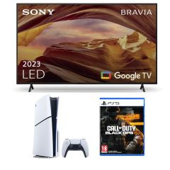Sony KD75X75WLU 75-Inch LED 4K Smart TV paired with the PlayStation 5 Console with Call of Duty Black Ops 6