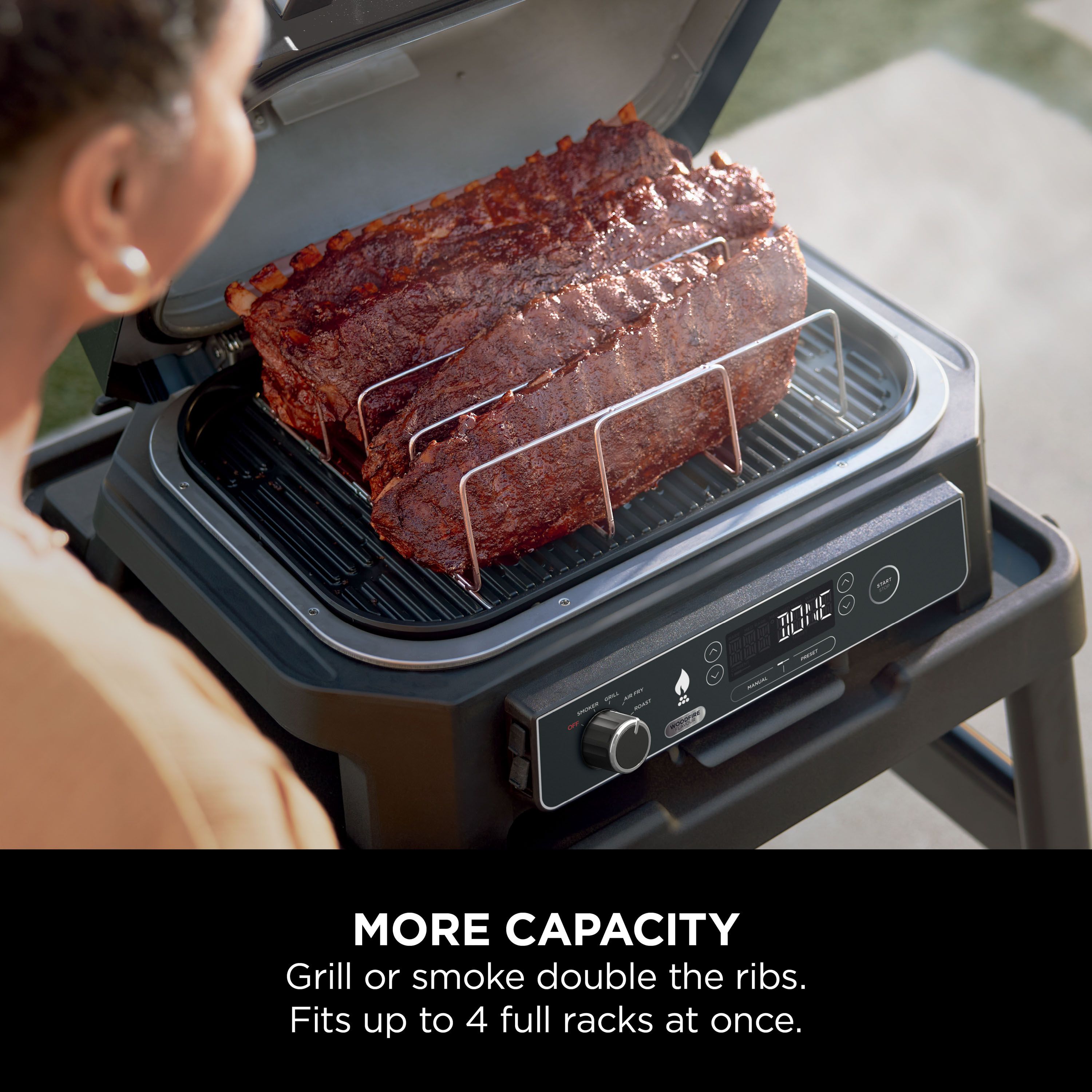 Ninja Smoker Rib Rack TVA Technology | Ninja XSKOGXLRBRKEU Woodfire XL Electric BBQ Rib Rack ...