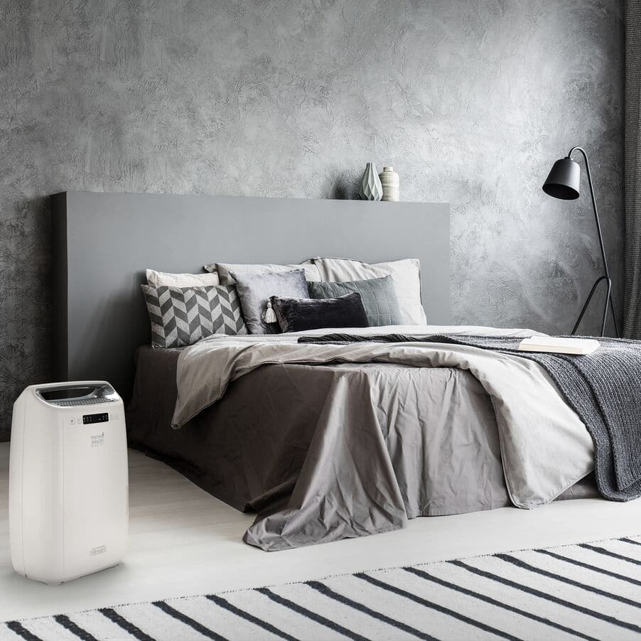 Side view of Delonghi DEXD216RF Tasciugo AriaDry Multi Dehumidifier 16 Litre