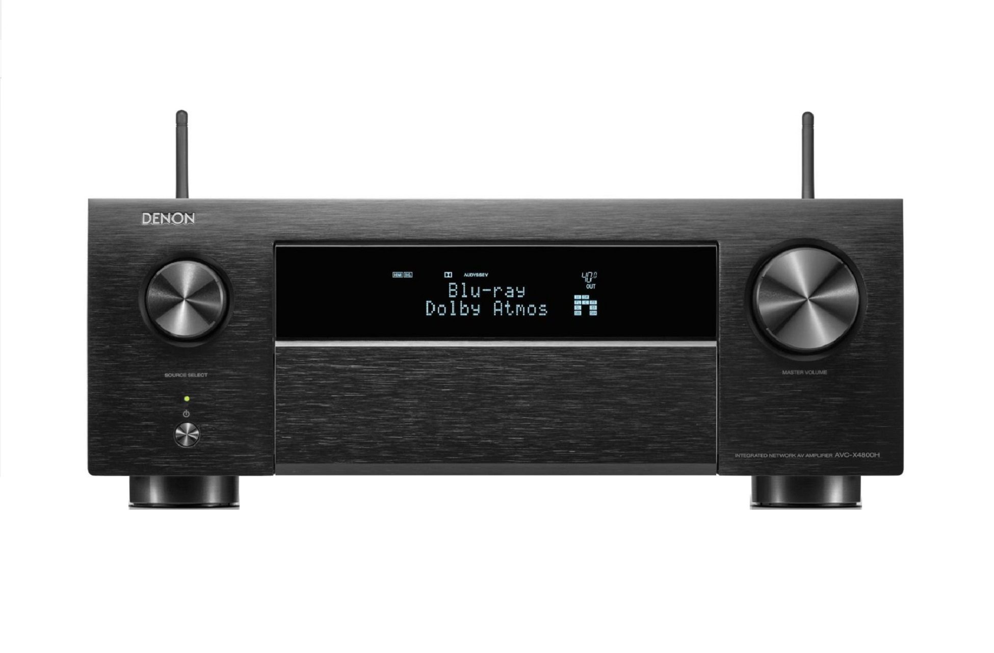 Side view of DENON AVC-X4800H 9.4 Channel 8K AV Amplifier Black