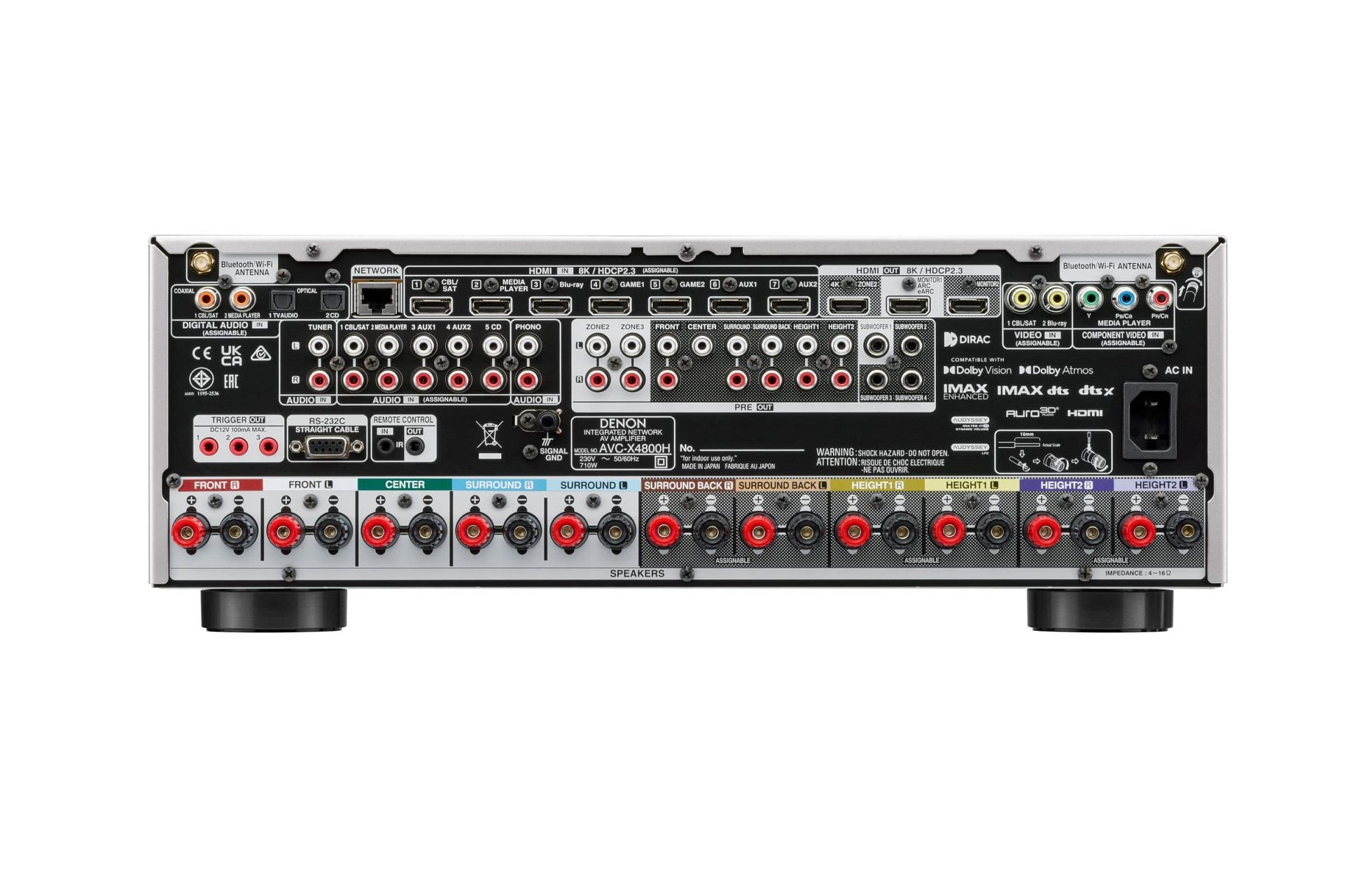 Side view of Denon AVC-X4800H 9.4 Channel Ultimate 8K AV Amplifier for Home Cinema Enthusiasts