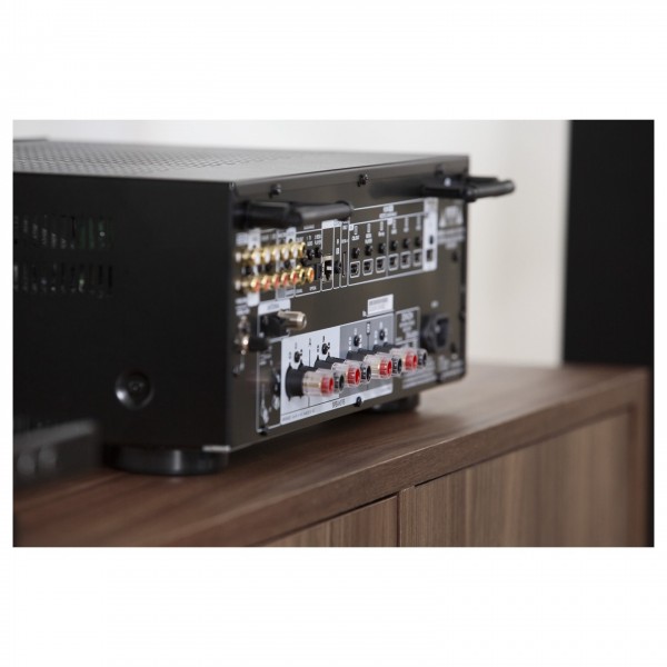 Side view of Denon DRA-900H 2.2 Ch 145W 8K Audio Video Premium Receiver with HEOS Built-in Black