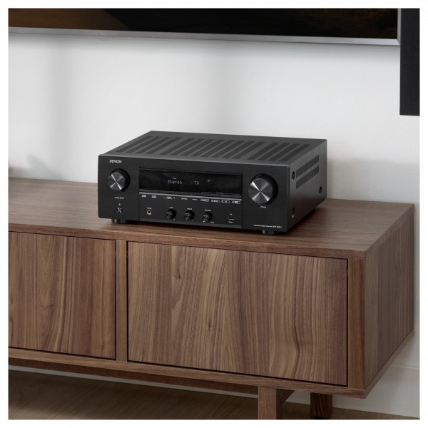 Side view of Denon DRA-900H 2.2 Ch 145W 8K Audio Video Premium Receiver with HEOS Built-in Black