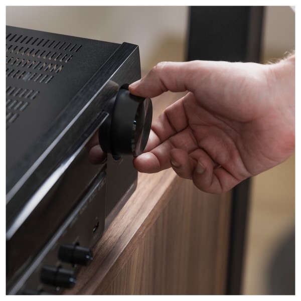 Side view of Denon DRA-900H 2.2 Ch 145W 8K Audio Video Premium Receiver with HEOS Built-in Black