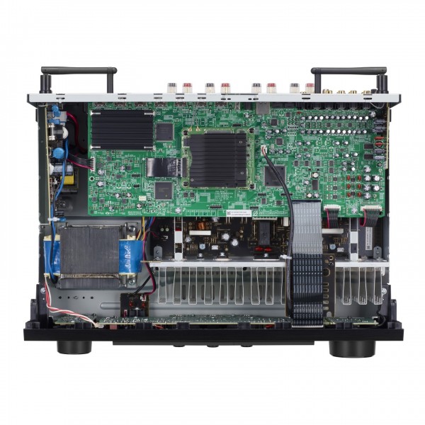 Side view of Denon DRA-900H 2.2 Ch 145W 8K Audio Video Premium Receiver with HEOS Built-in Black