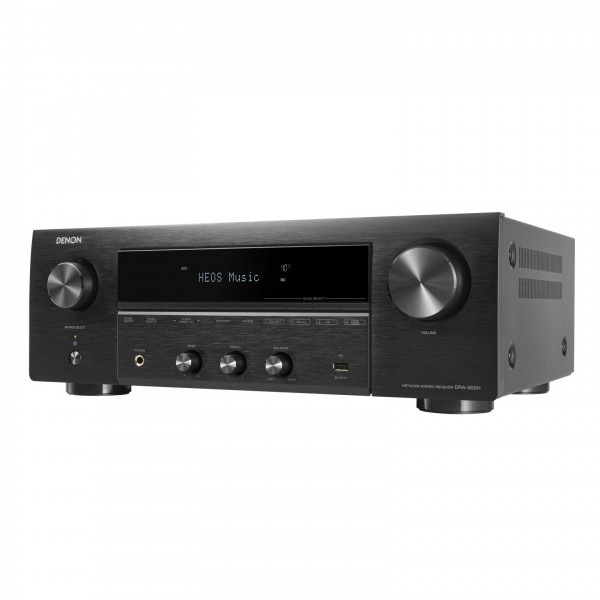 Side view of Denon DRA-900H 2.2 Ch 145W 8K Audio Video Premium Receiver with HEOS Built-in Black