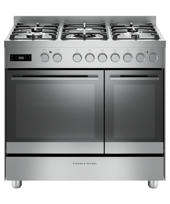 Fisher & Paykel Dual Fuel 5 Burner Freestanding Cooker 90cm Stainless Steel - Image 6