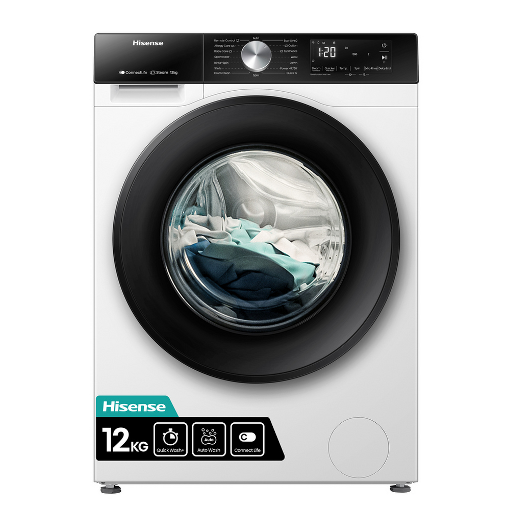 Hisense White 12Kg 1400 Spin, Steam Washing Machine - Image 13