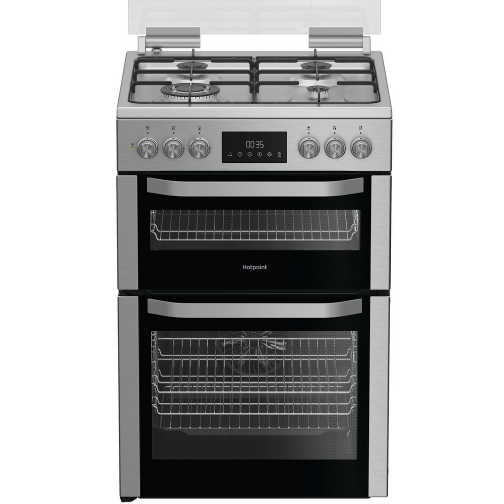 Hotpoint Light 60Cm Freestanding Dual Fuel Double Cooker With Glass Lid - Image 9