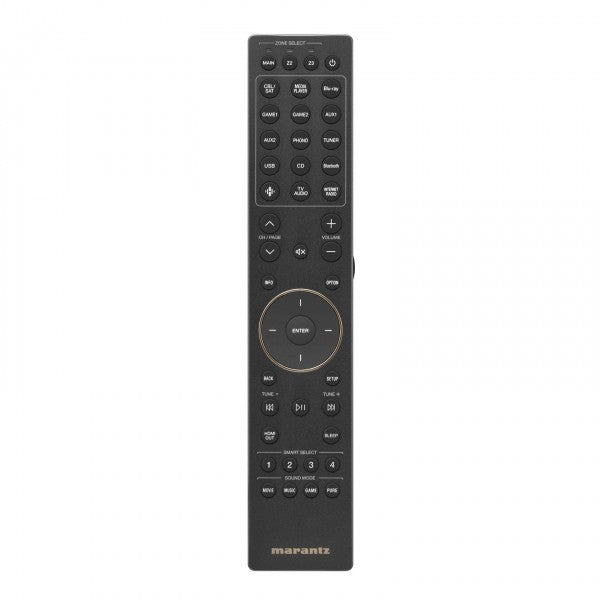 Side view of Marantz Cinema 30 Premium 11.4 Channel AV Receiver in Sleek Black