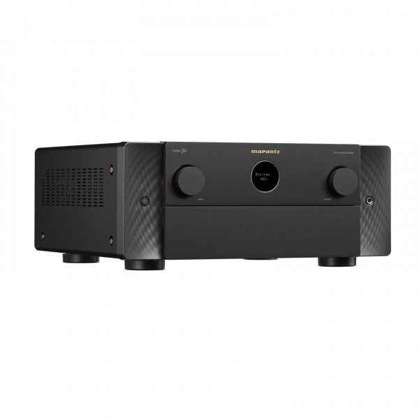 Side view of Marantz Cinema 30 Premium 11.4 Channel AV Receiver in Sleek Black