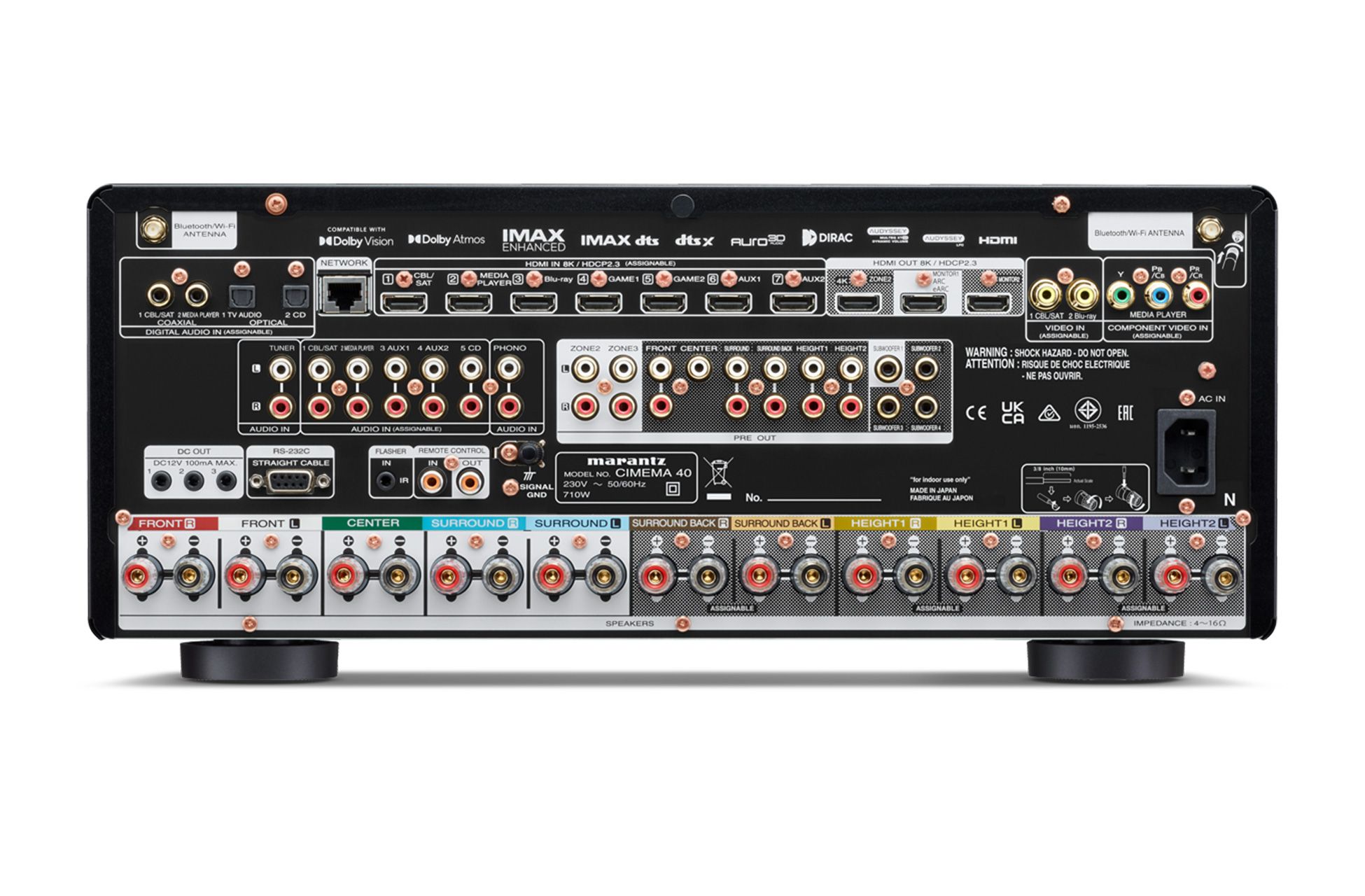 Side view of Marantz CINEMA40T1B Cinema 40 9.2 Channel Av Receiver - Black