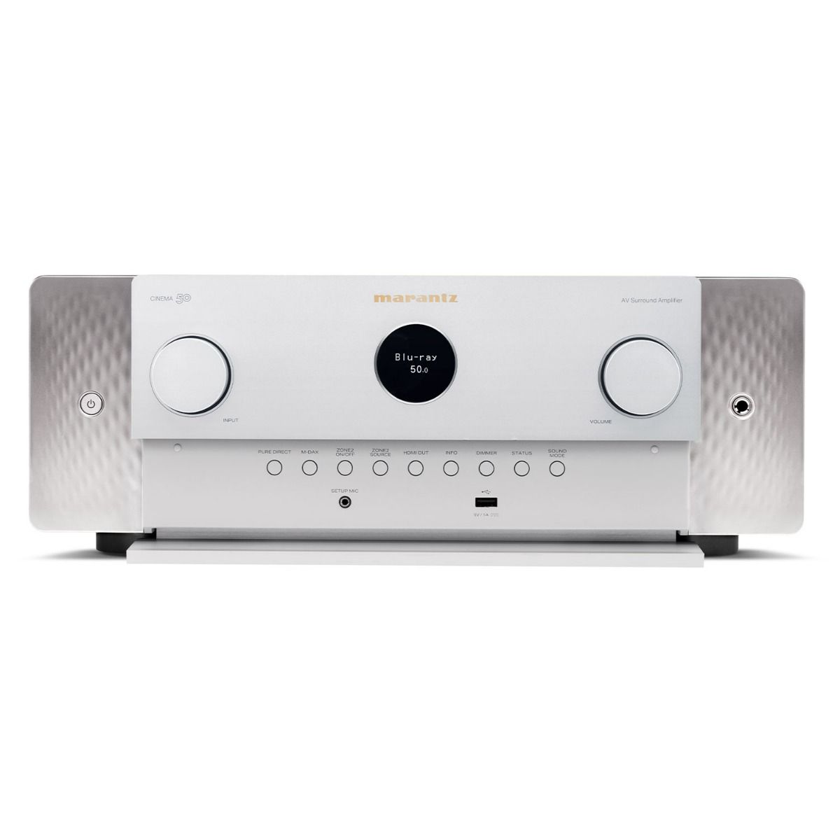 Side view of Marantz Cinema 50 9.4 Channel AV Receiver in Silver