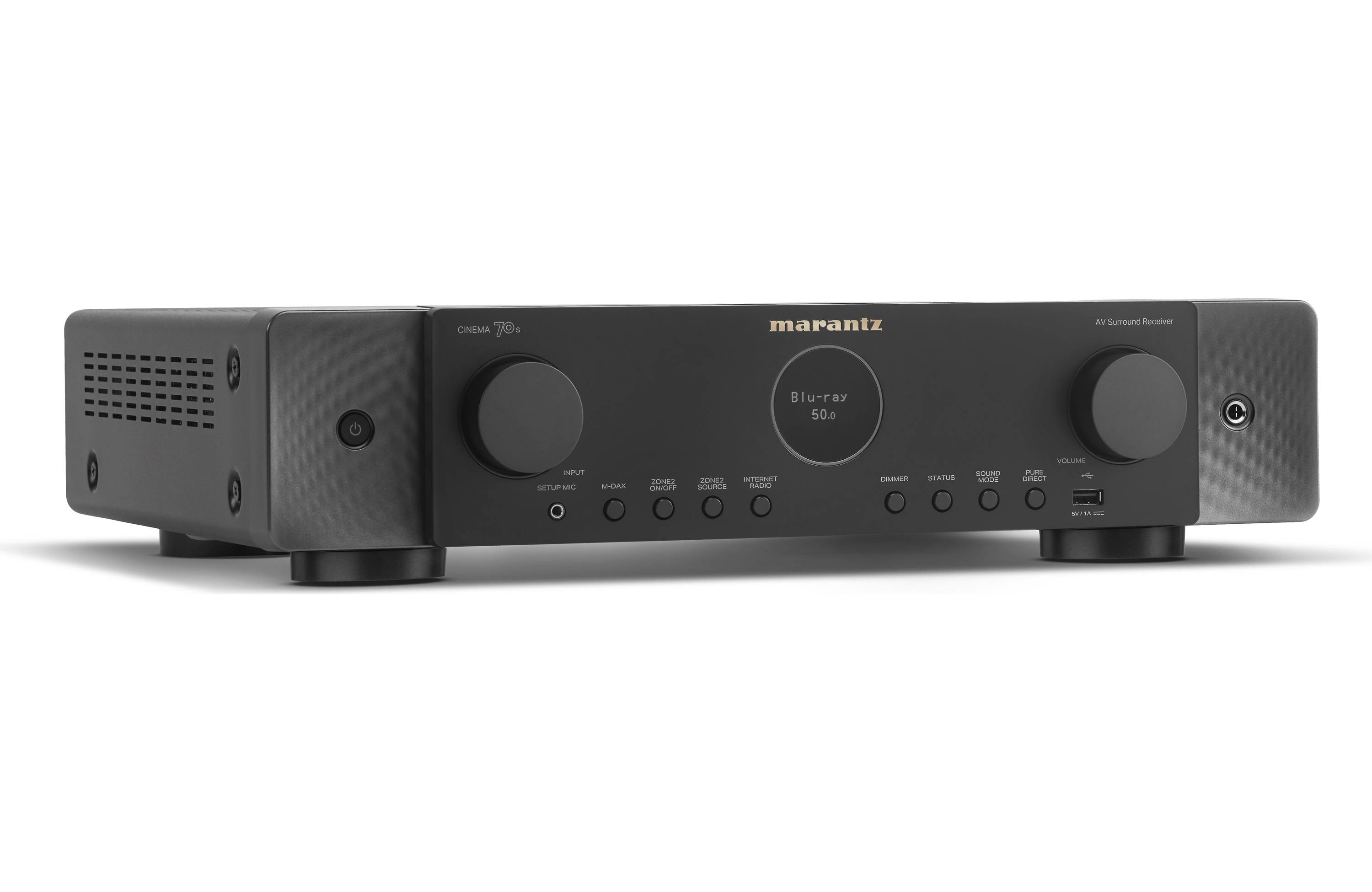 Side view of Marantz Cinema 70S 7.2 Channel Slimline Av Receiver in  Black