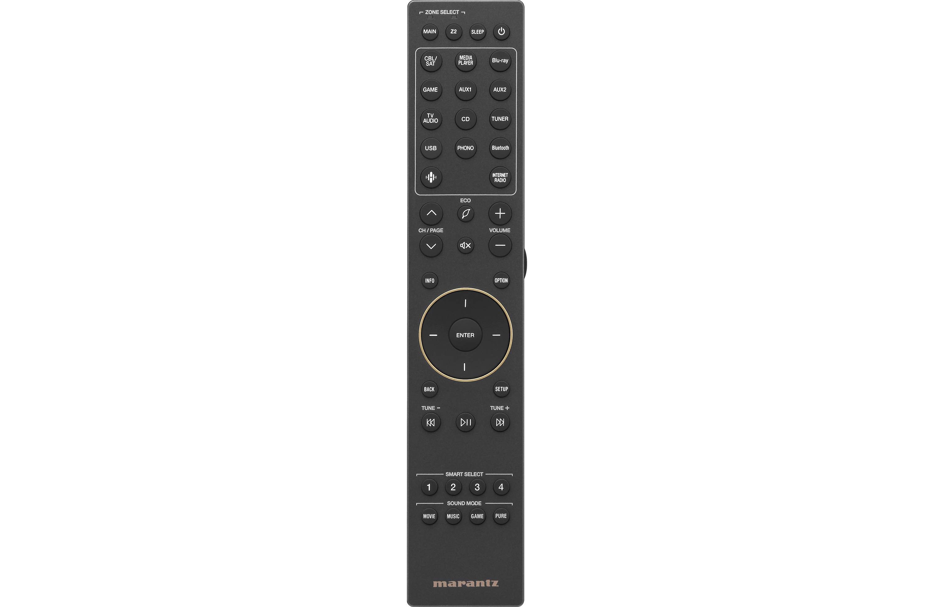 Side view of Marantz Cinema 70S 7.2 Channel Slimline Av Receiver in  Black