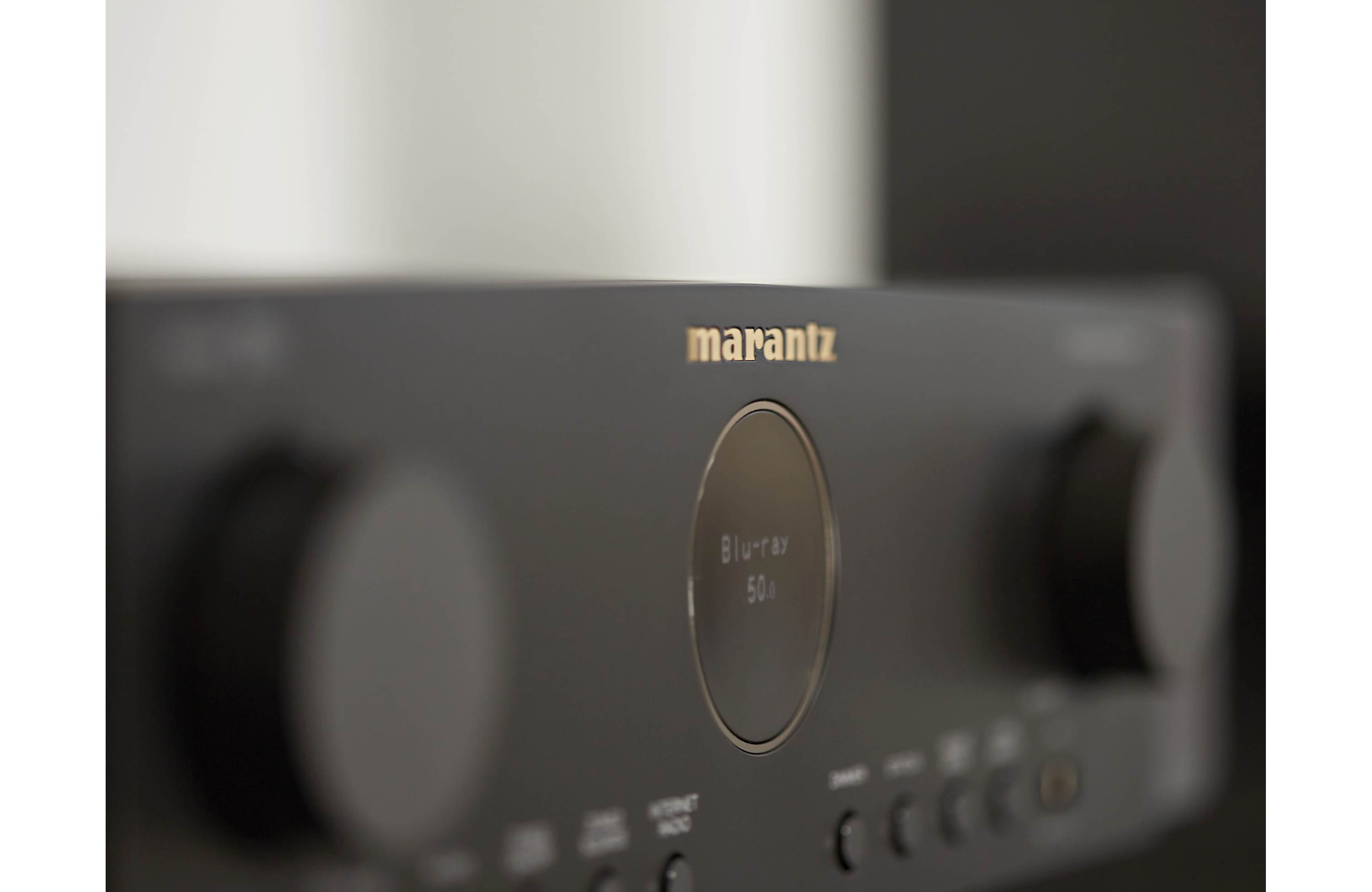 Side view of Marantz Cinema 70S 7.2 Channel Slimline Av Receiver in  Black