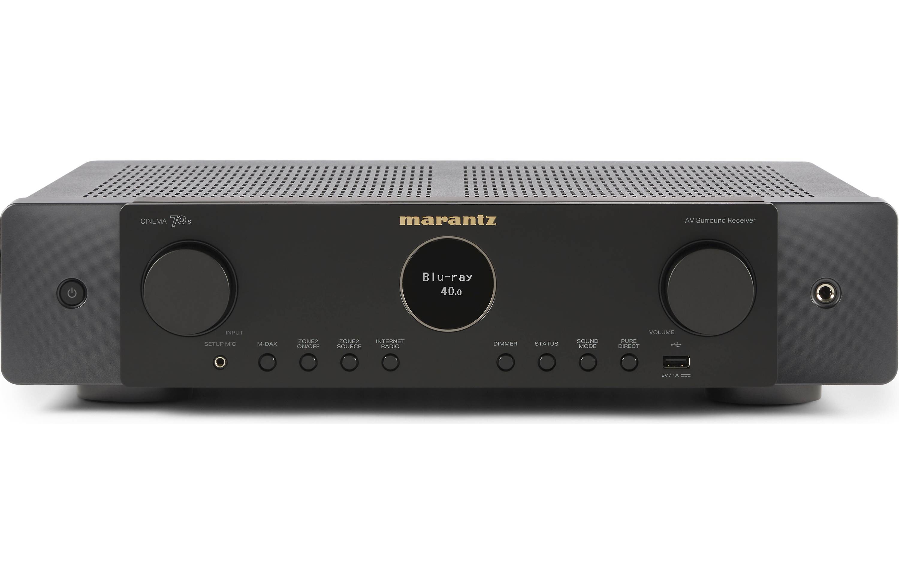 Side view of Marantz Cinema 70S 7.2 Channel Slimline Av Receiver in  Black