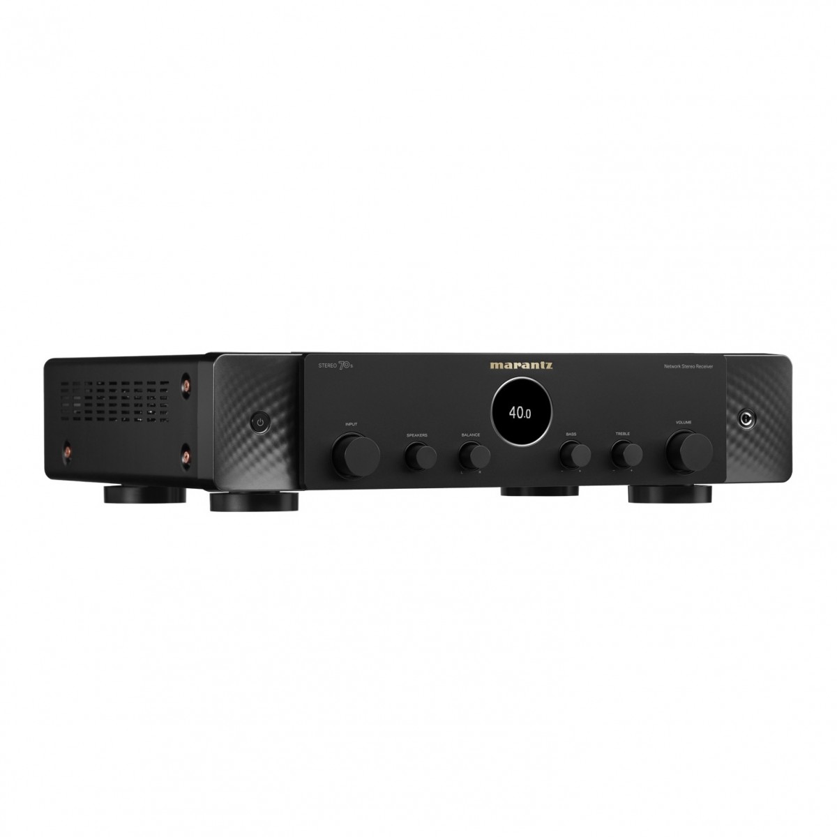 Side view of Marantz Stero 70s 2.2 Channel Slim Line Stereo Receiver in Black