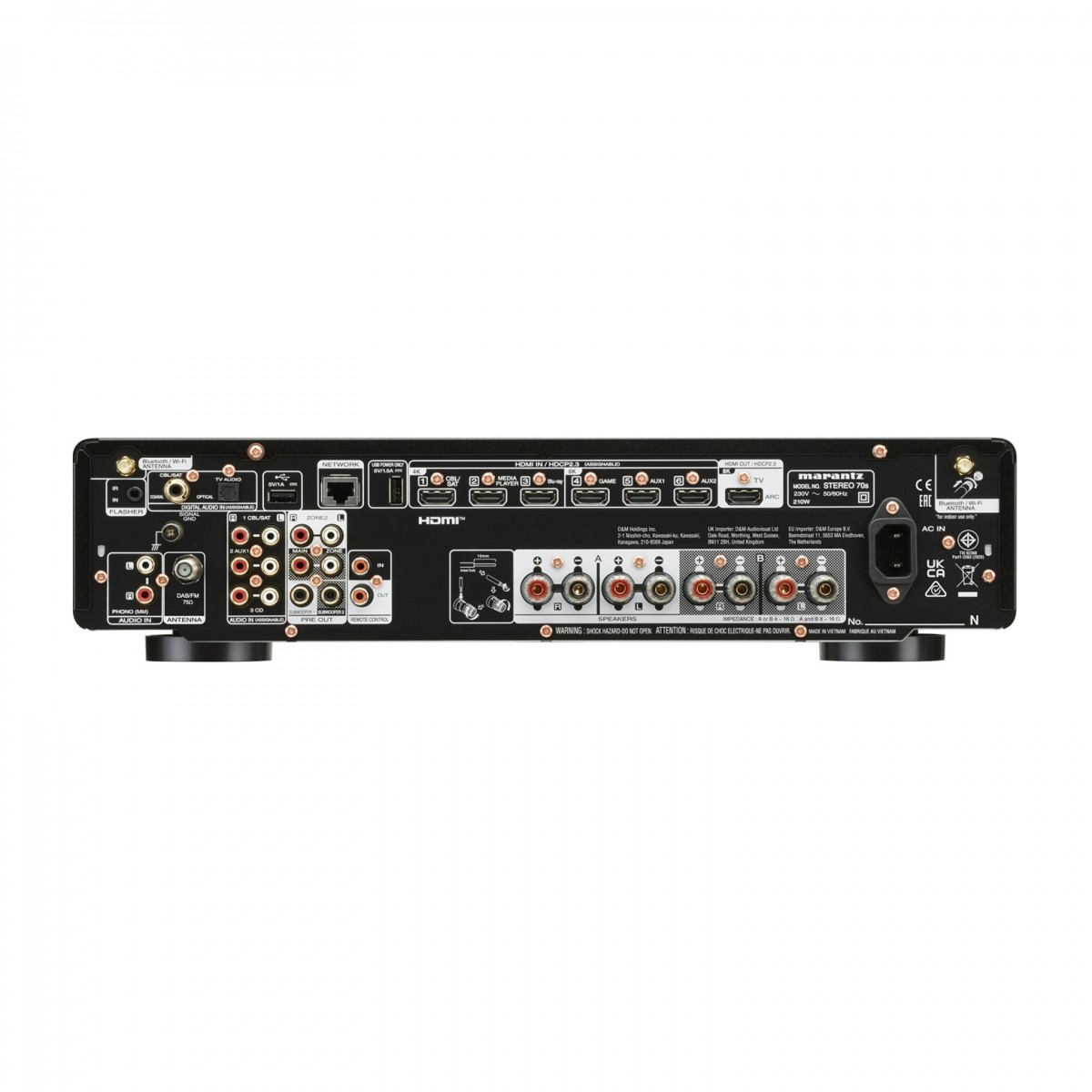 Side view of Marantz Stero 70s 2.2 Channel Slim Line Stereo Receiver in Black