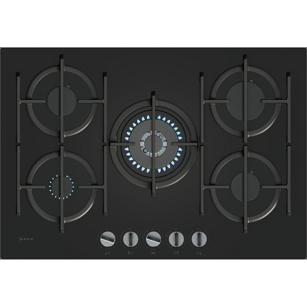 Neff T27PIQ4S0 N70 75cm 5 Burner Gas Hob, Black - Image 7