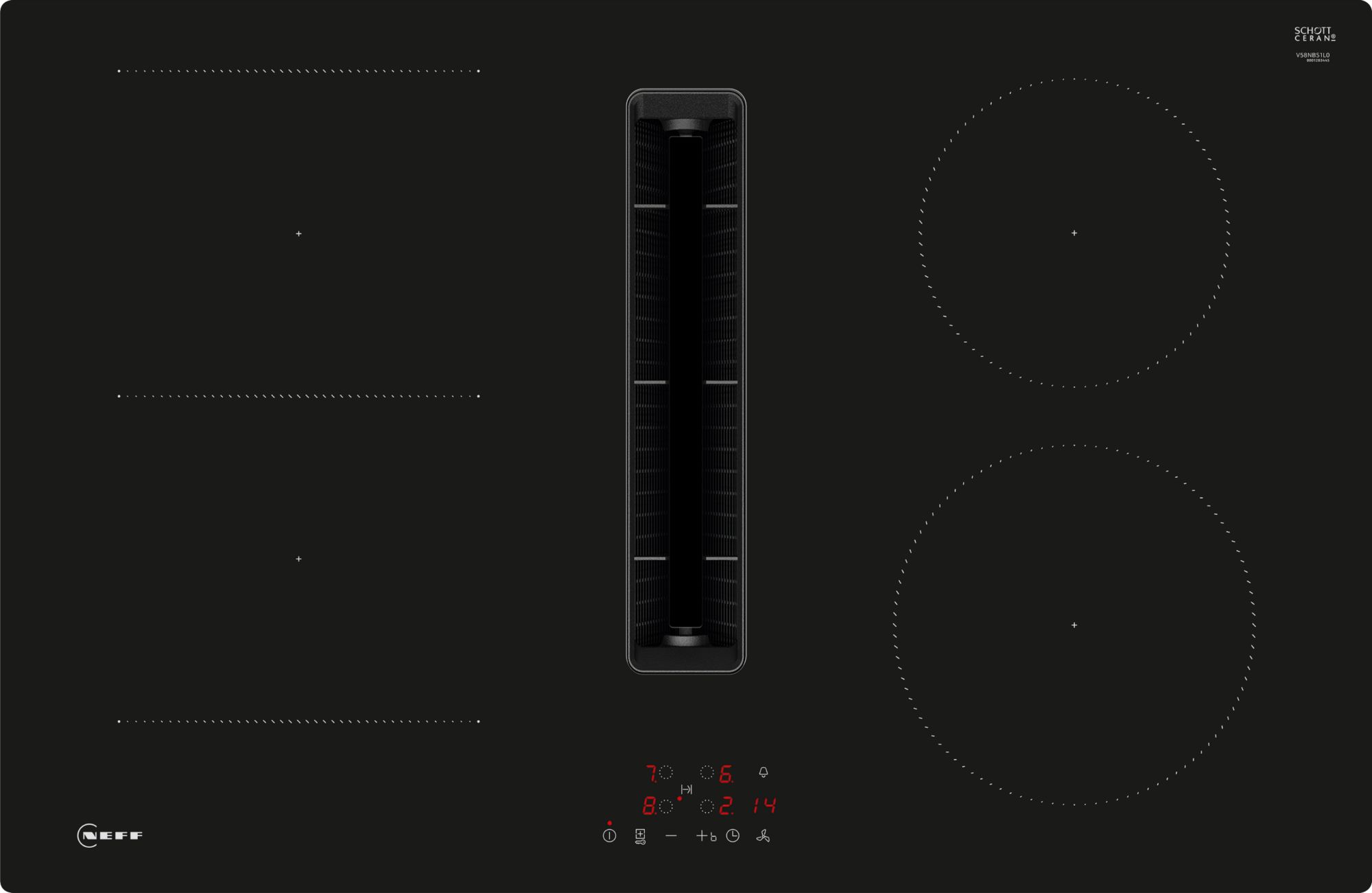 Neff Black V58nbs1l0 N50 80Cm Venting Induction Hob