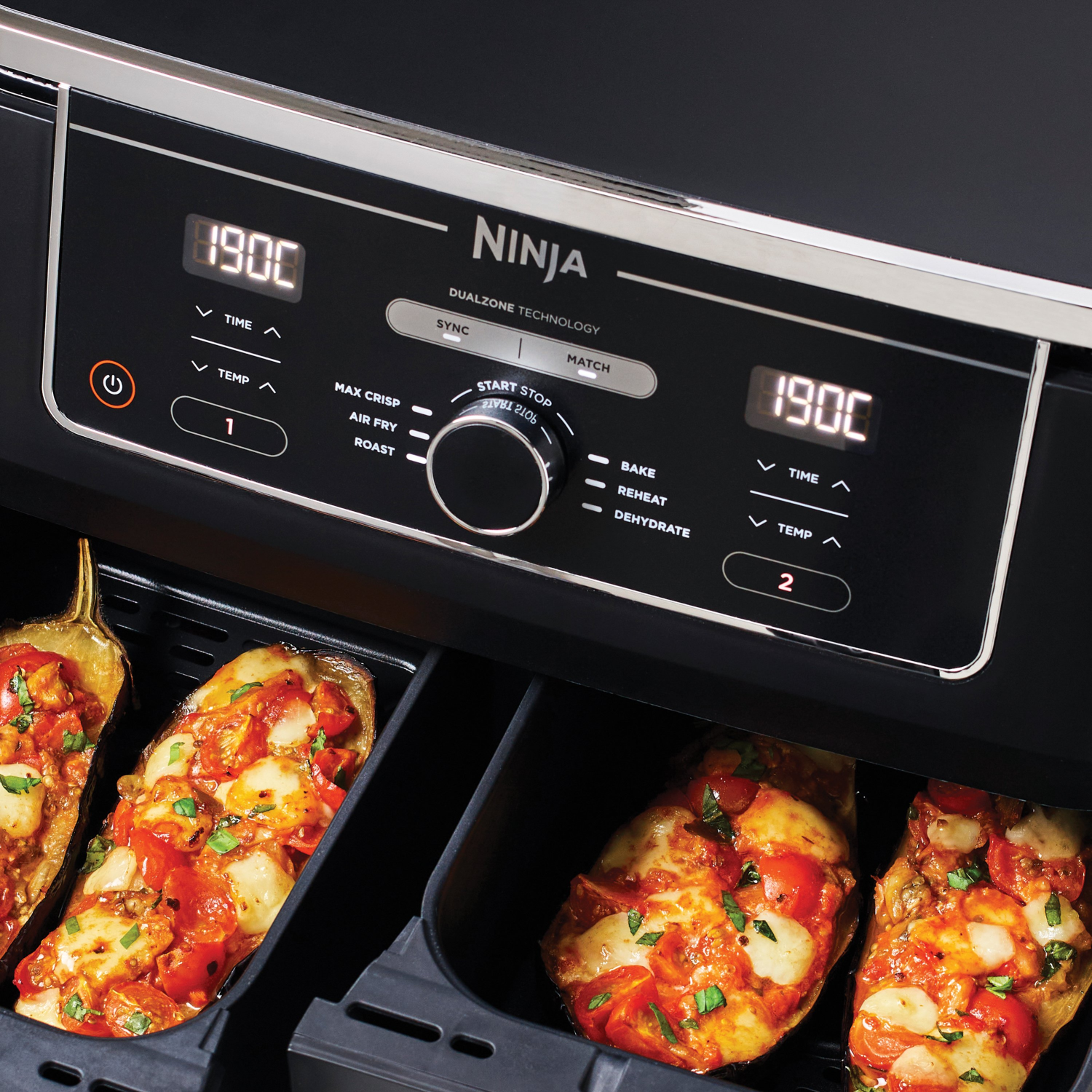 Side view of Ninja AF400UK XL Dual Zone Air Fryer - Black
