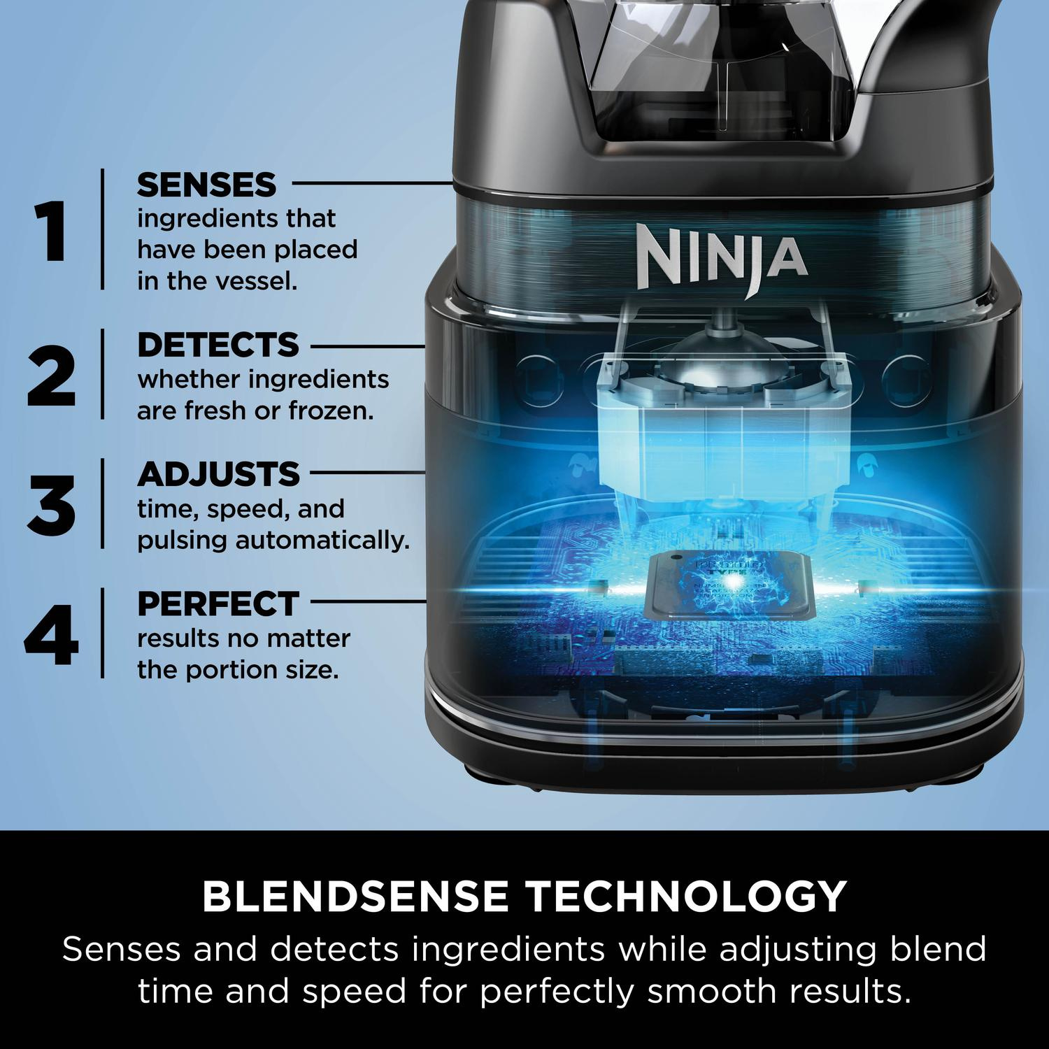 Side view of Ninja TB201UK Detect Power Blending Pro with Blendsense Technology - Black