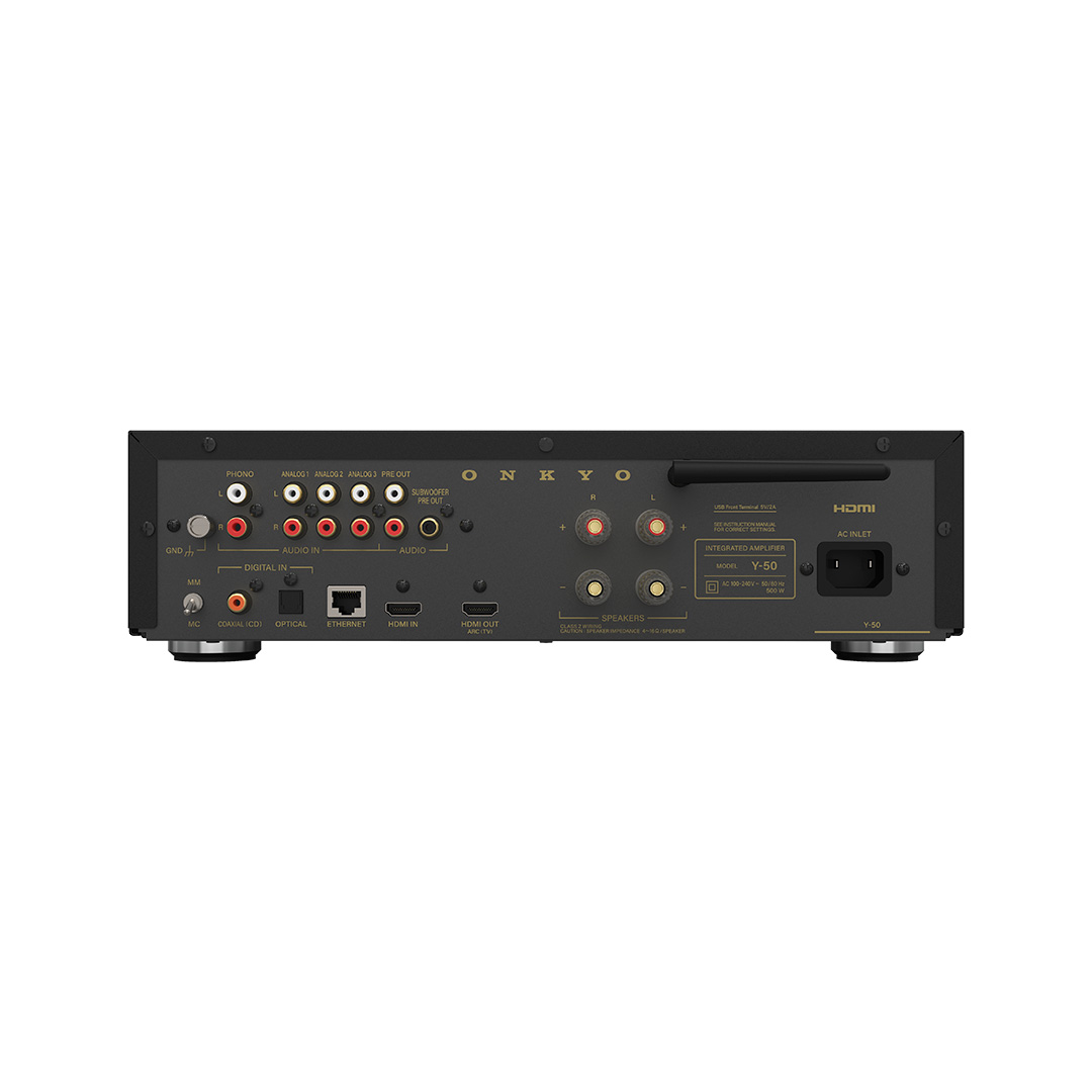 Side view of Onkyo Muse Y50 Network Stereo Amplifier Black