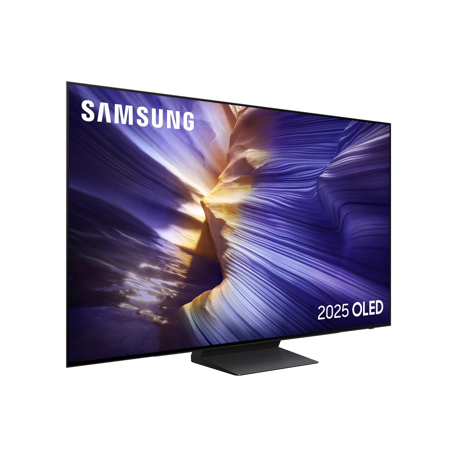 Side view of Samsung QE48S90FAEXXU 48" 4K OLED Smart AI TV