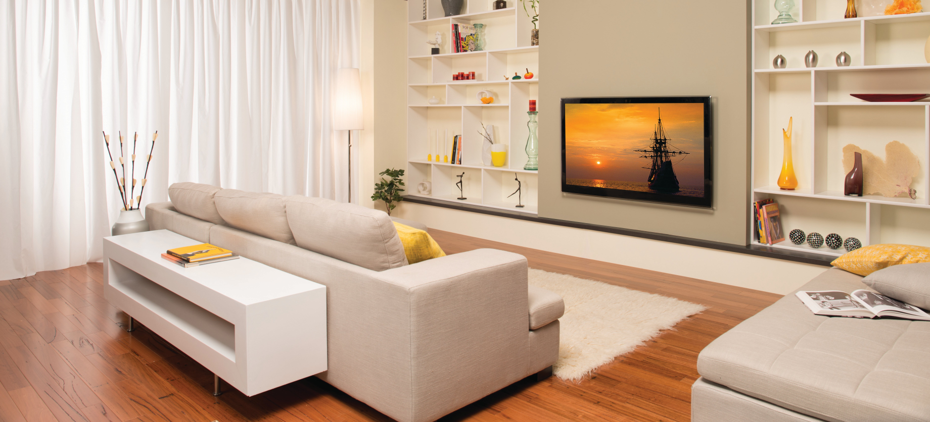 Side view of Sanus VLL5-B2 42"-90" TV Wall Mount