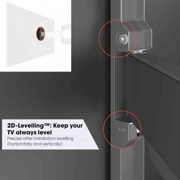 Side view of Vogels ELITETVM5645W Display Wall Mount White